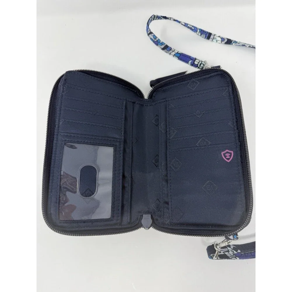 Vera Bradley Deep Night Paisley Smartphone Wristlet Crossbody Wallet Blue